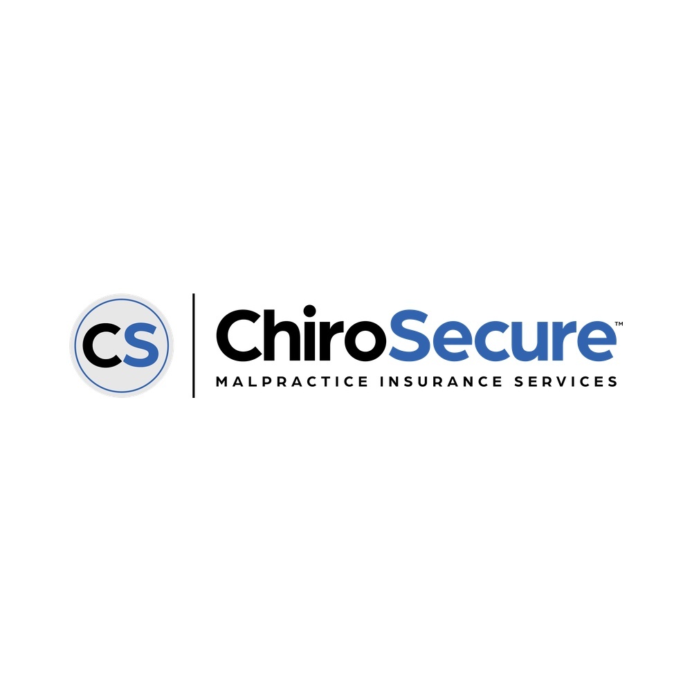 ChiroSecure logo featuring a circular CS emblem, the wordmark 'ChiroSecure,' and the tagline 'Malpractice Insurance Services'