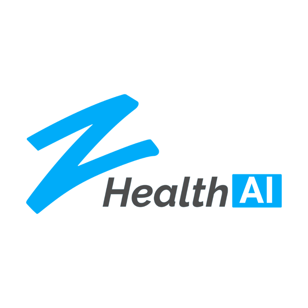 HealthAI logo with a blue Z-shaped mark and the text 'Health AI', AI inside a blue square