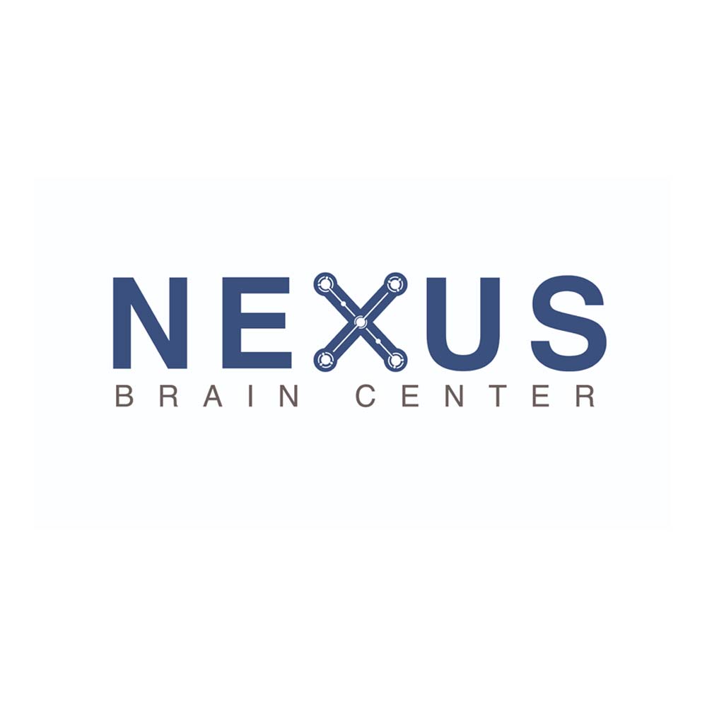 Logo for Nexus Brain Center featuring the word NEXUS and a stylized X formed by interconnected arms, with the subtitle BRAIN CENTER.